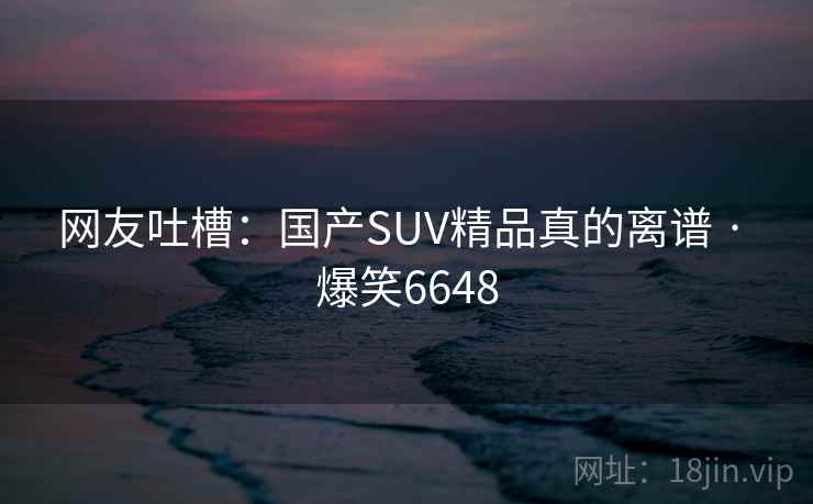 网友吐槽:国产SUV精品真的离谱 · 爆笑6648 网友吐槽:国产SUV精品真的离谱 · 爆笑6648